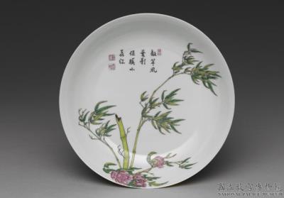 图片[2]-Dish with flowers and bamboo in falangcai painted enamels, Qing dynasty, Yongzheng reign 1723-1735-China Archive